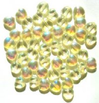 50 8mm Light Yellow AB Glass Heart Beads
